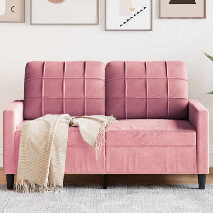 Divano a 2 Posti Rosa 120 cm in Velluto