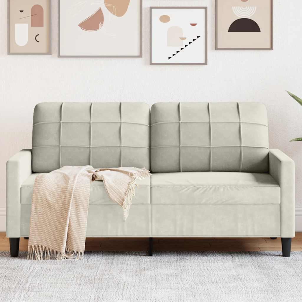 Divano a 2 Posti crema 140 cm in Velluto