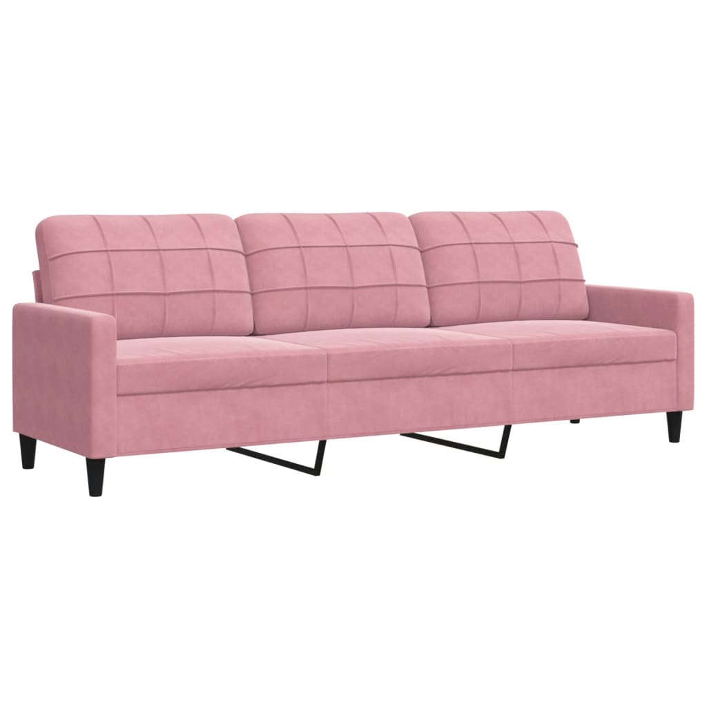 Divano a 3 Posti rosa 210 cm in Velluto