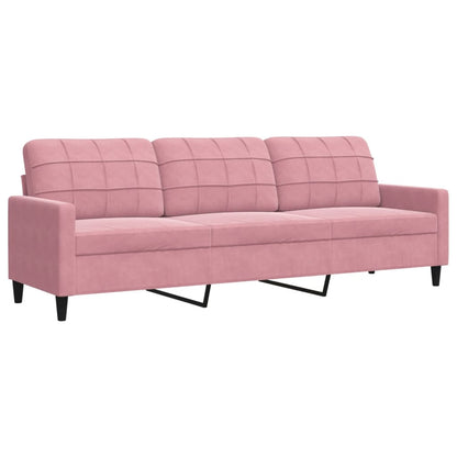 Divano a 3 Posti rosa 210 cm in Velluto