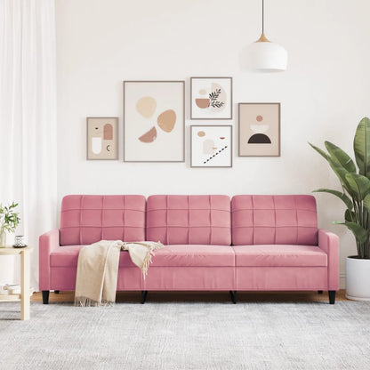 Divano a 3 Posti rosa 210 cm in Velluto