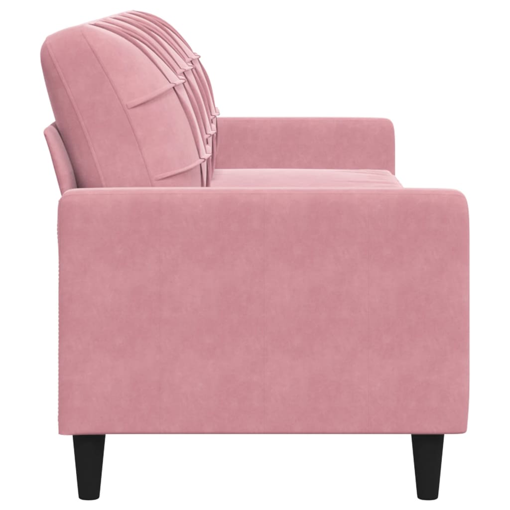 Divano a 3 Posti rosa 210 cm in Velluto