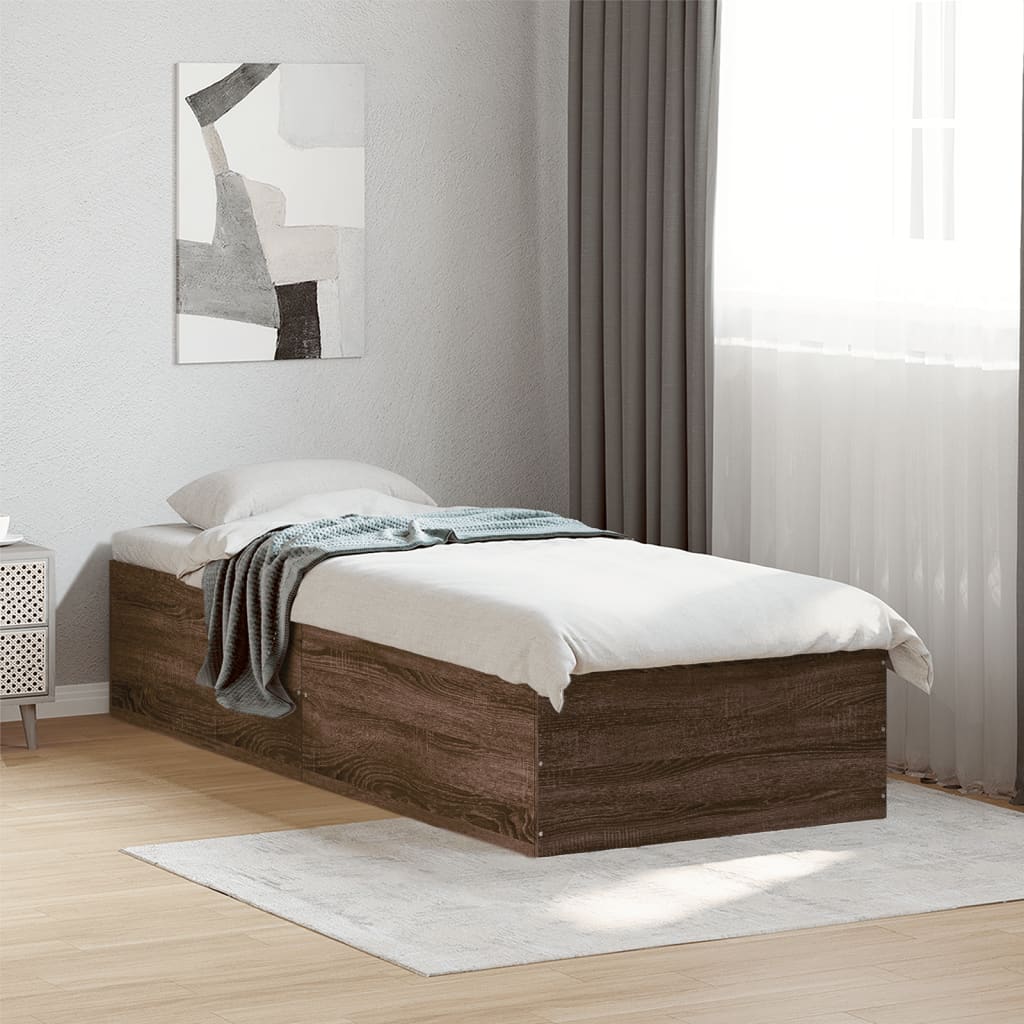 Giroletto senza Materasso Rovere Marrone 75x190cm in Truciolato