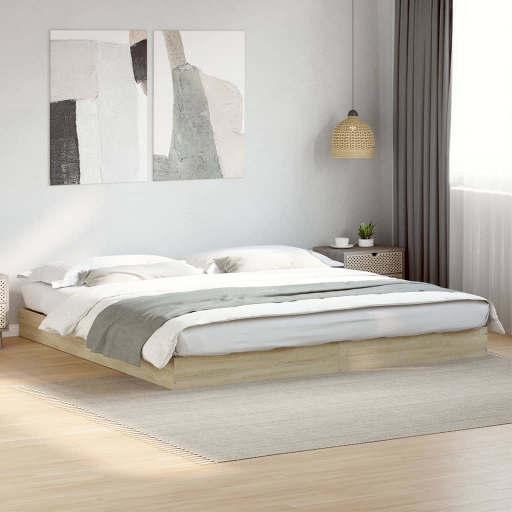 Giroletto senza Materasso Rovere Sonoma 200x200cm in Truciolato
