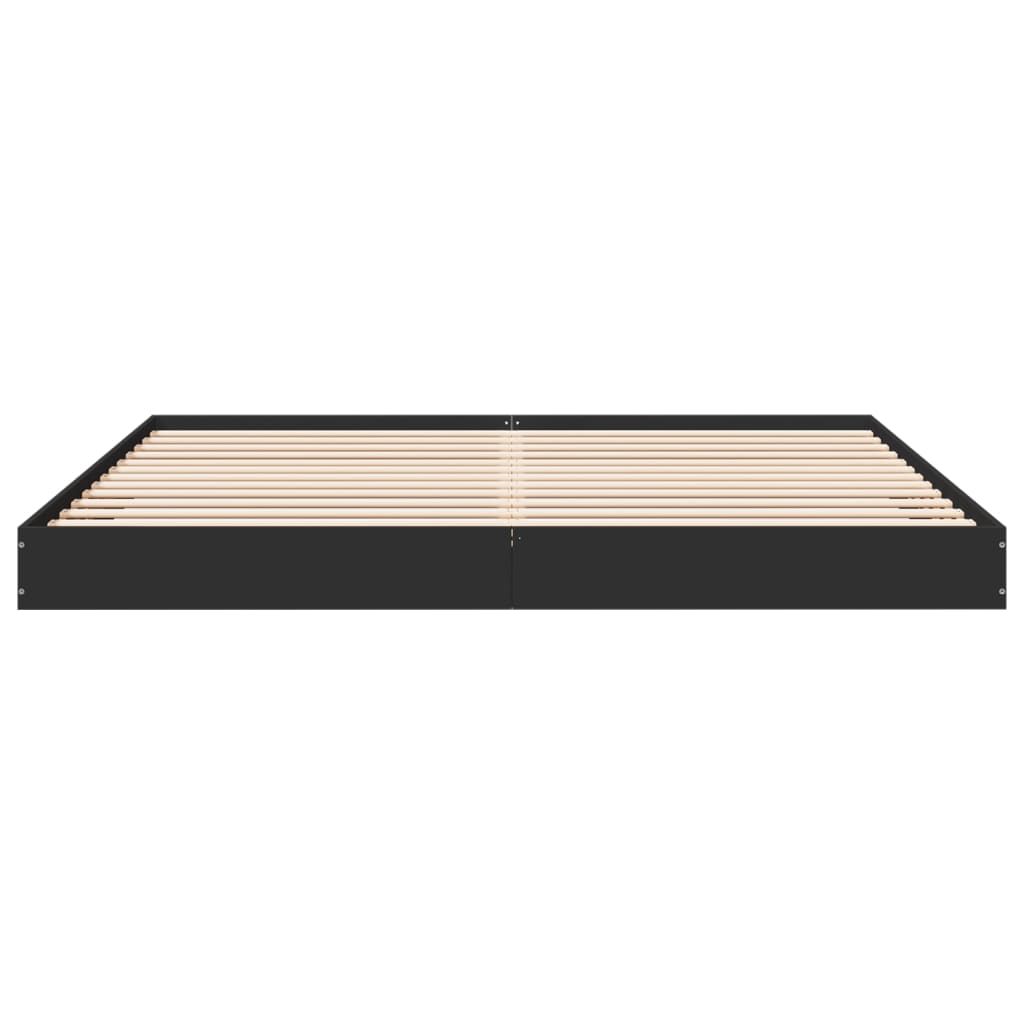 Giroletto senza Materasso Nero 180x200 cm in Legno Multistrato