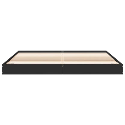 Giroletto senza Materasso Nero 180x200 cm in Legno Multistrato