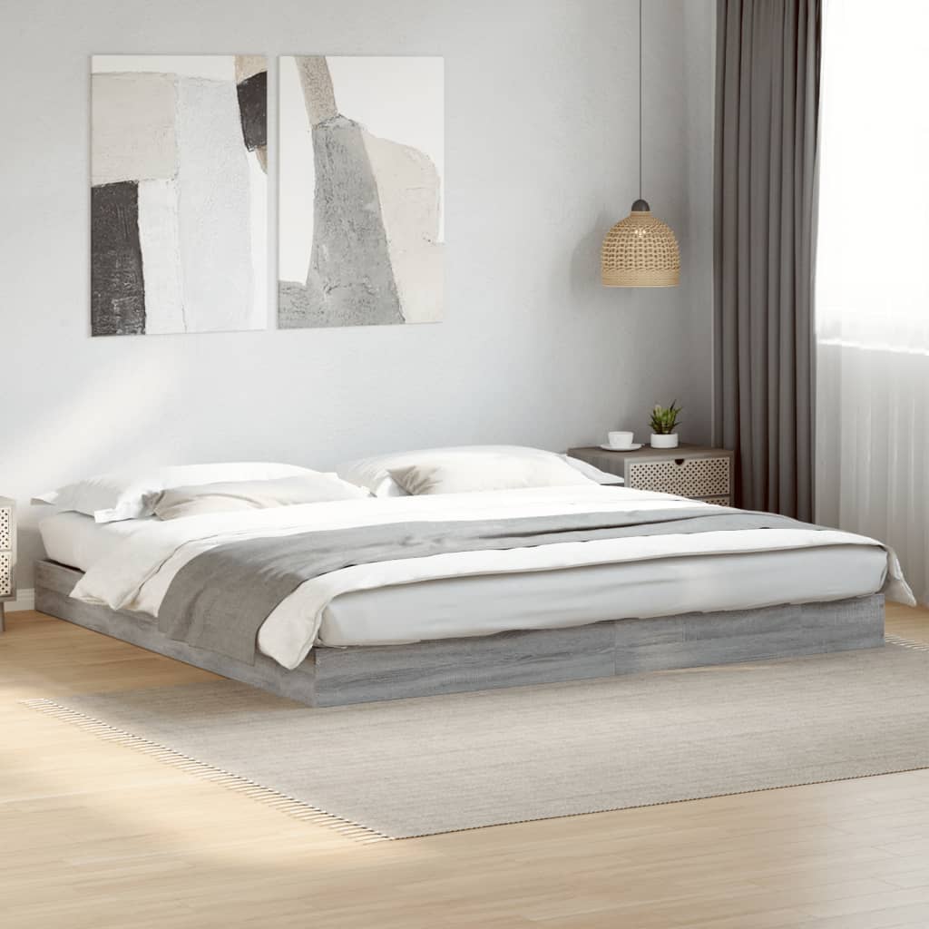 Giroletto senza Materasso Grigio Sonoma 180x200 cm Truciolato