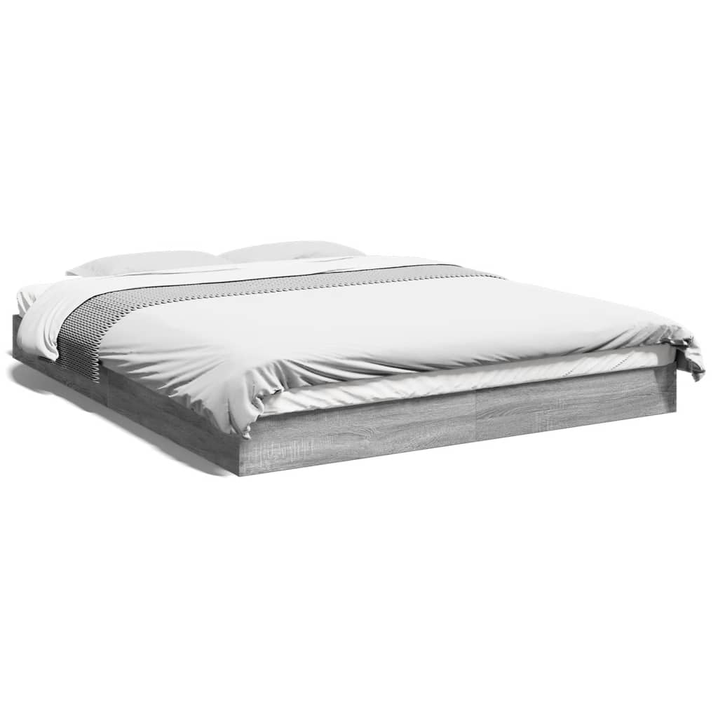 Giroletto senza Materasso Grigio Sonoma 160x200 cm Truciolato