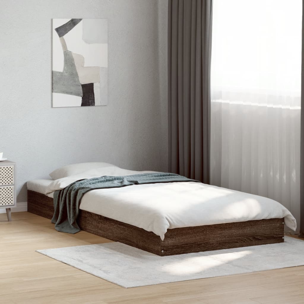 Giroletto senza Materasso Rovere Marrone 90x200cm in Truciolato