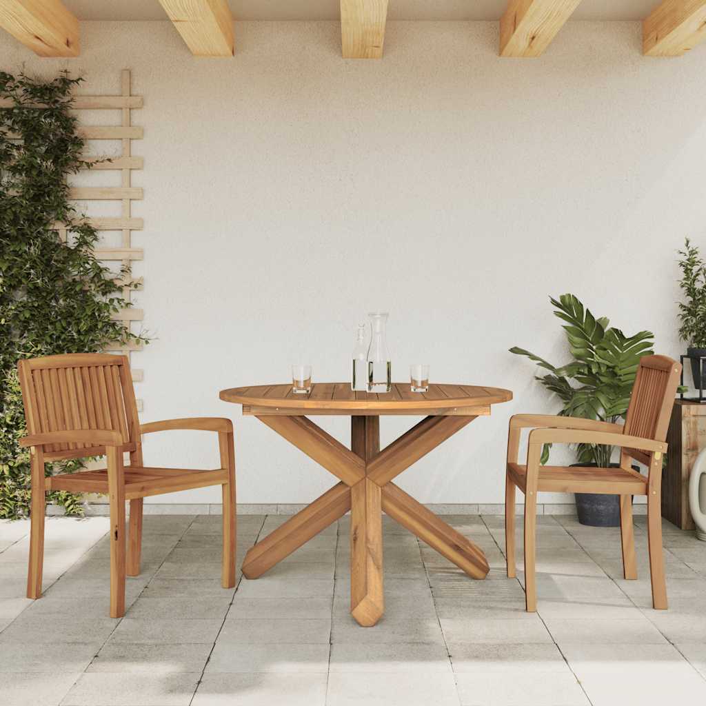 Tavolo da Giardino Ã˜109x74 cm in Legno Massello di Teak