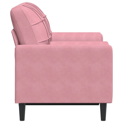Divano a 2 Posti con Cuscini Rosa 120 cm in Velluto