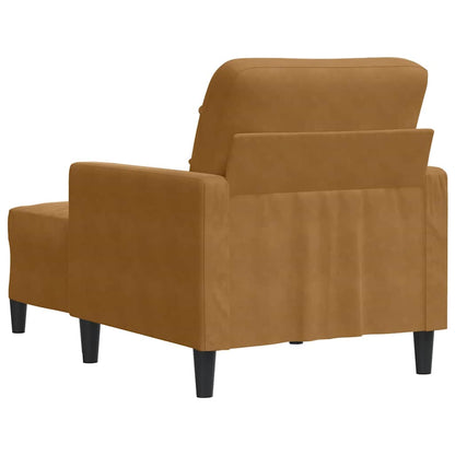 Poltrona con Poggiapiedi Marrone 60 cm in Velluto