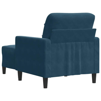Poltrona con Poggiapiedi Blu 60 cm in Velluto