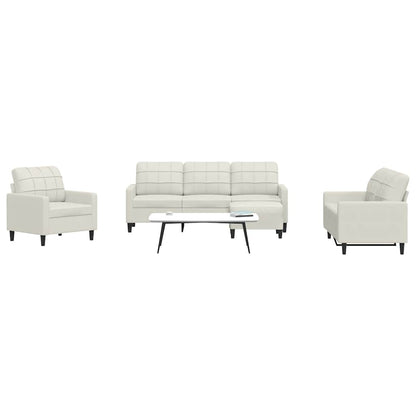 Set di Divani 4 pz con Cuscini Crema in Velluto