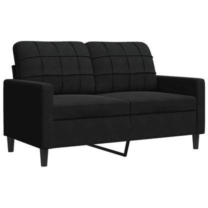 Set di Divani 4 pz con Cuscini e Rinforzi Nero in Velluto