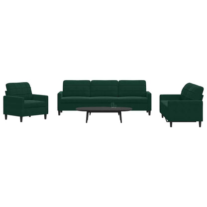 Set di Divani 4 pz con Cuscini Verde scuro in Velluto