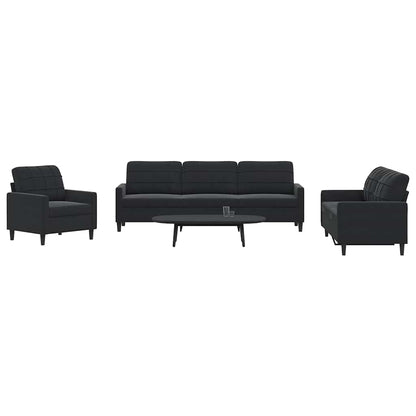 Set di Divani 4 pz con Cuscini Nero in Velluto