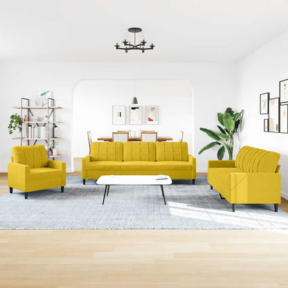 Set di Divani 4 pz con Cuscini giallo in Velluto