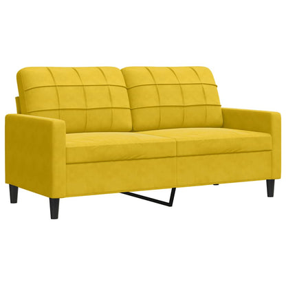 Set di Divani 4 pz con Cuscini giallo in Velluto
