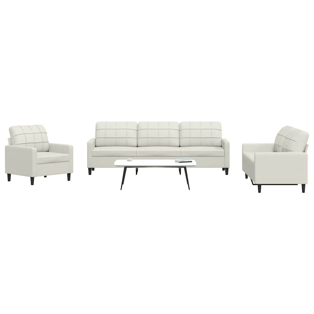 Set di Divani 4 pz con Cuscini Crema in Velluto