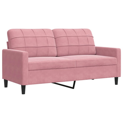 Set di Divani 4 pz con Cuscini e Rinforzi rosa in Velluto