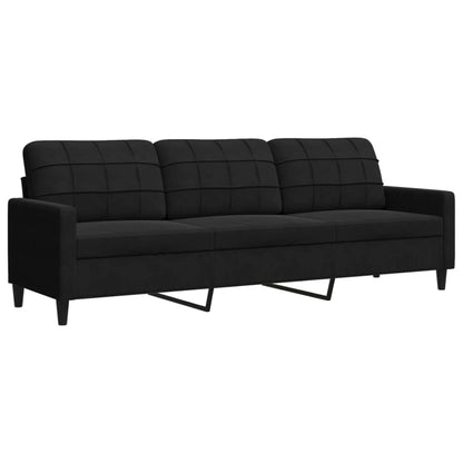 Set di Divani 2 pz con Cuscini e Rinforzi Nero in Velluto