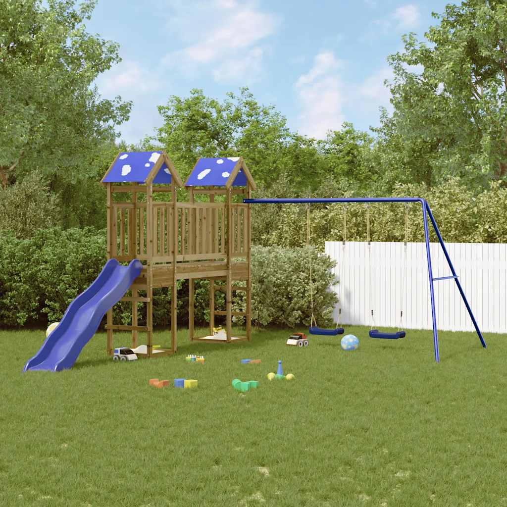 Set da Gioco da Esterno in Legno di Pino Impregnato