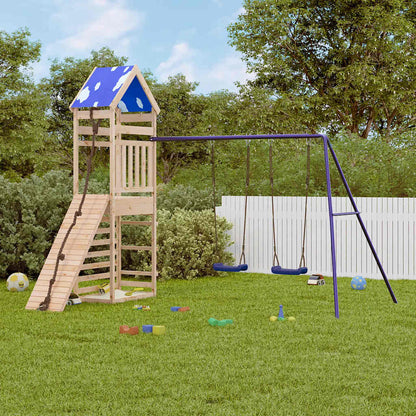 Set da Gioco da Esterno in Legno Massello di Pino
