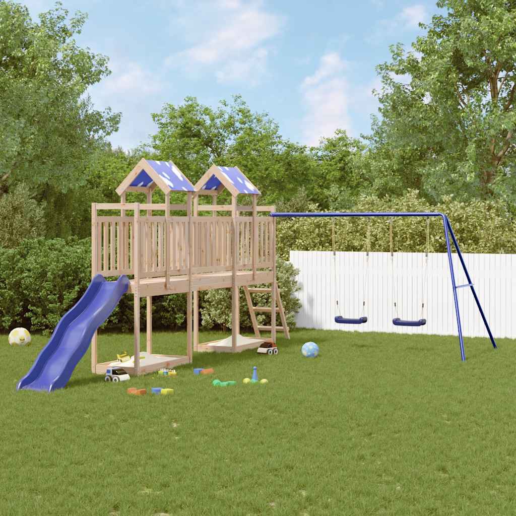 Set da Gioco da Esterno in Legno Massello di Pino