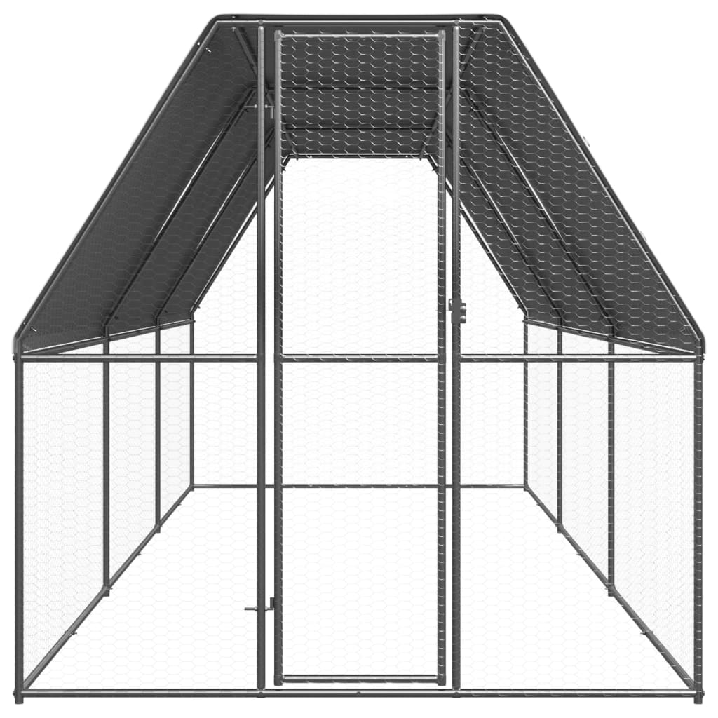 Gabbia per Polli 2x6x2 m in Acciaio Zincato
