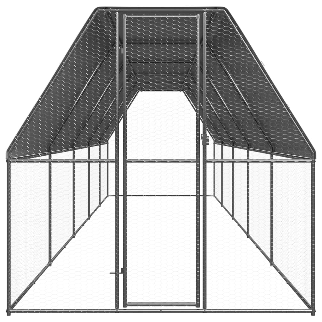 Gabbia per Polli 2x10x2 m in Acciaio Zincato