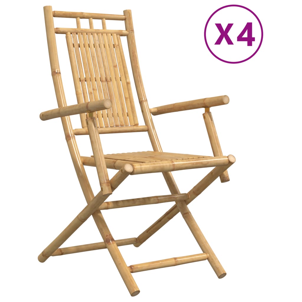 Sedie da Giardino Pieghevoli 4 pz 53x66x99 cm in BambÃ¹