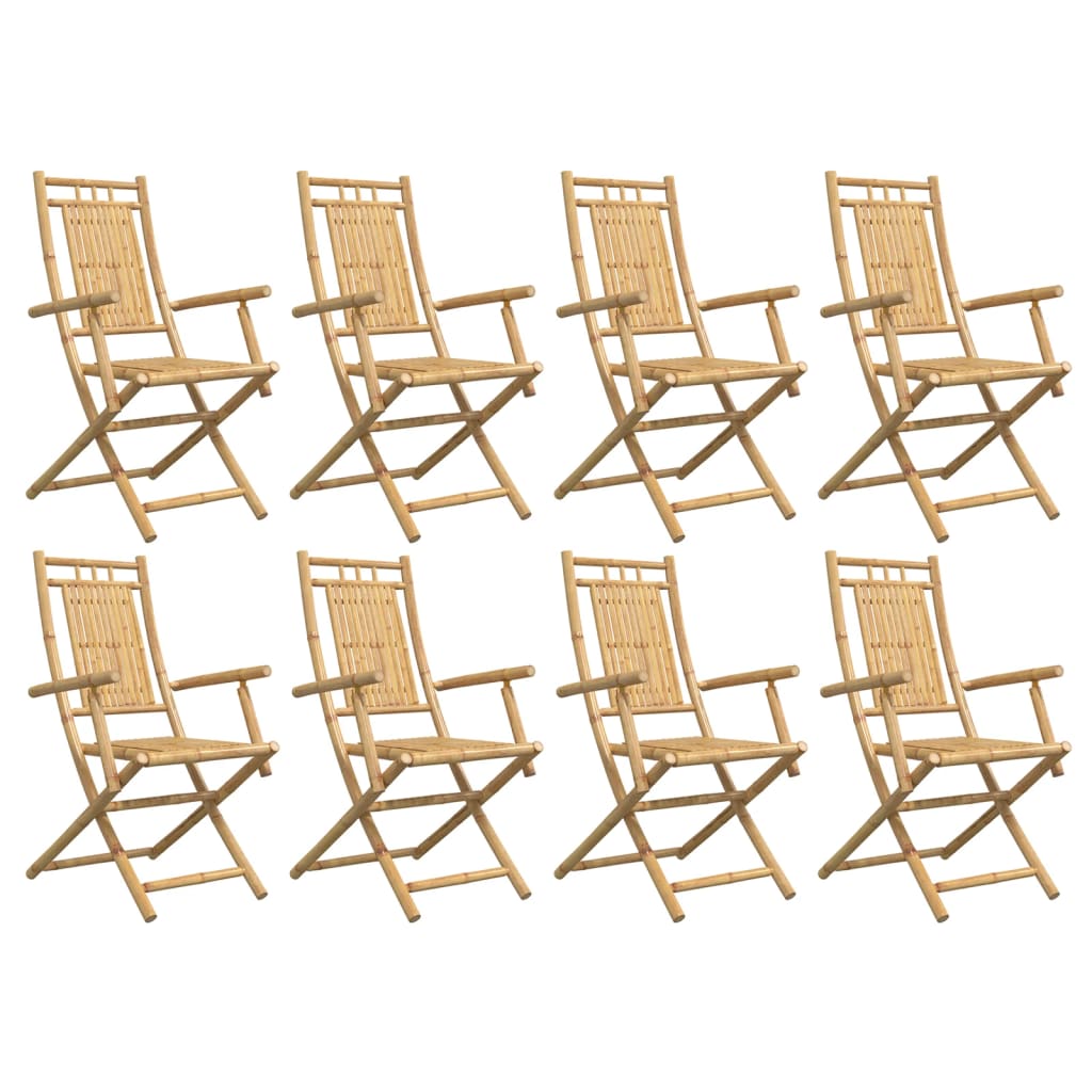 Sedie da Giardino Pieghevoli 8 pz 53x66x99 cm in BambÃ¹