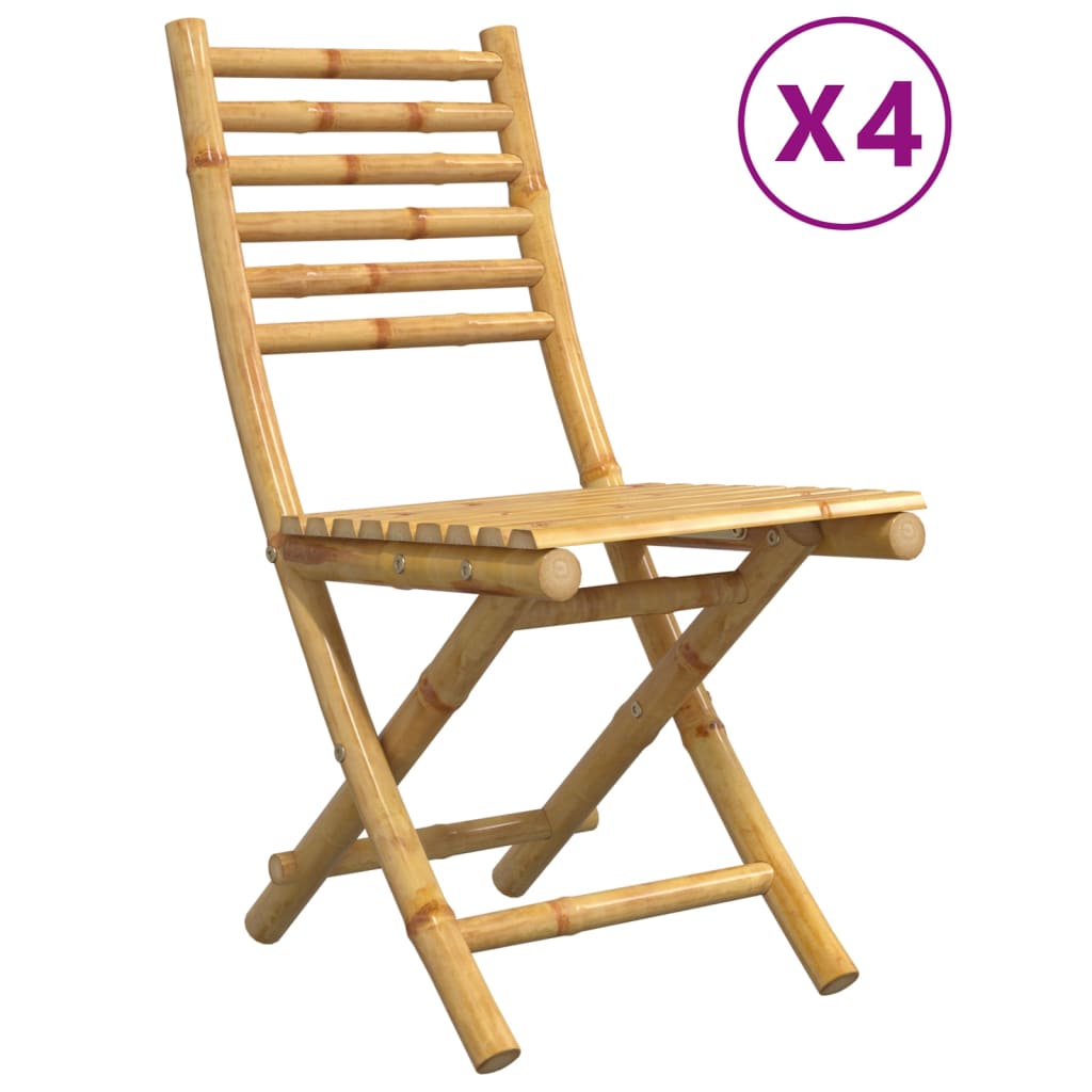 Sedie da Giardino Pieghevoli 4 pz 43x54x88 cm in BambÃ¹