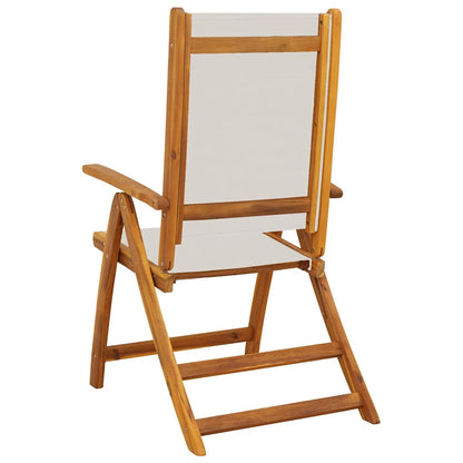 Sedie da Giardino Pieghevoli 8 pz Massello d'Acacia e Textilene