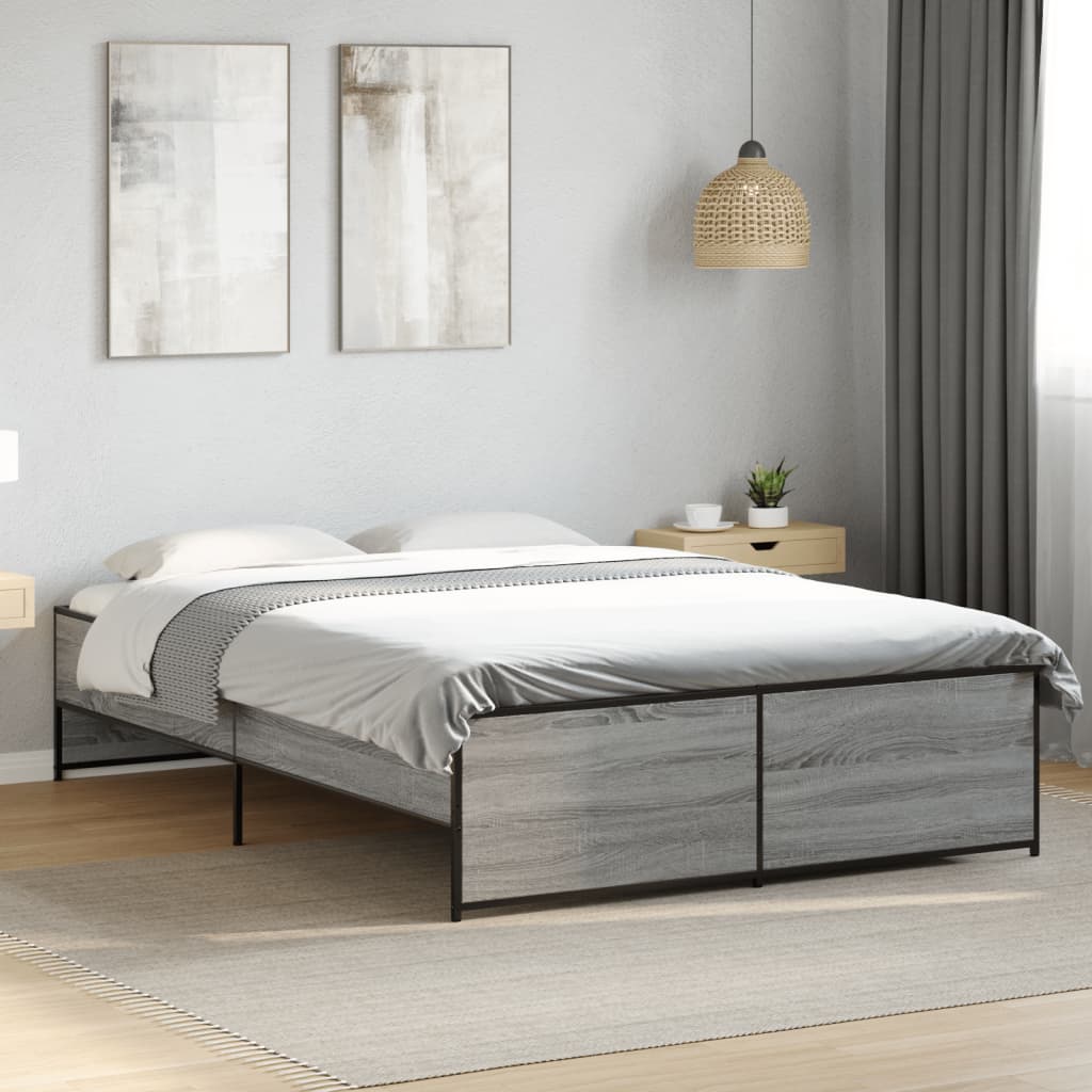 Giroletto Grigio Sonoma 135x190 cm in Legno Multistrato Metallo