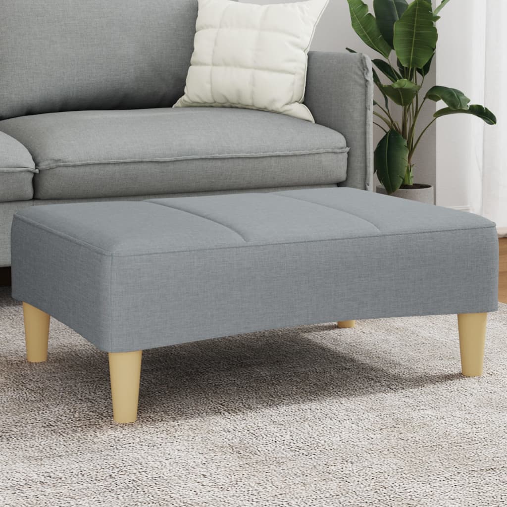 Poggiapiedi Grigio Chiaro 77x55x31 cm in Tessuto