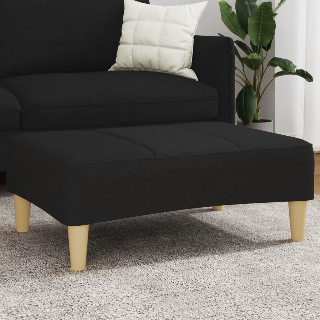 Poggiapiedi Nero 77x55x31 cm in Tessuto