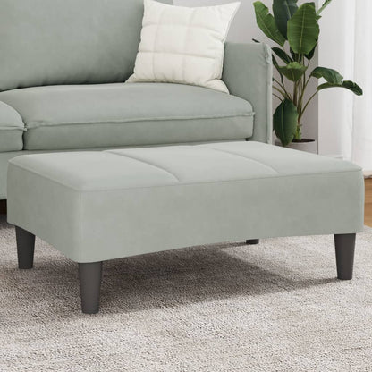Poggiapiedi Grigio Chiaro 77x55x31 cm in Velluto