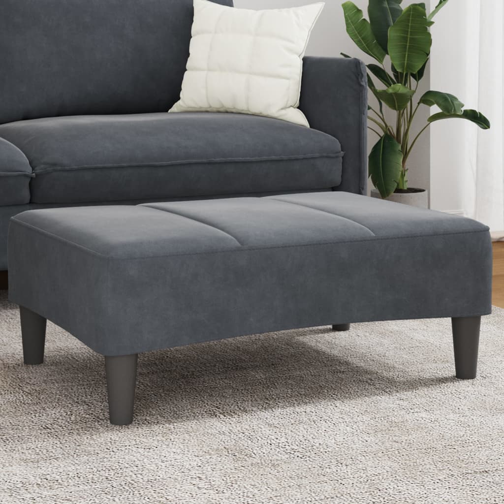 Poggiapiedi Grigio Scuro 77x55x31 cm in Velluto
