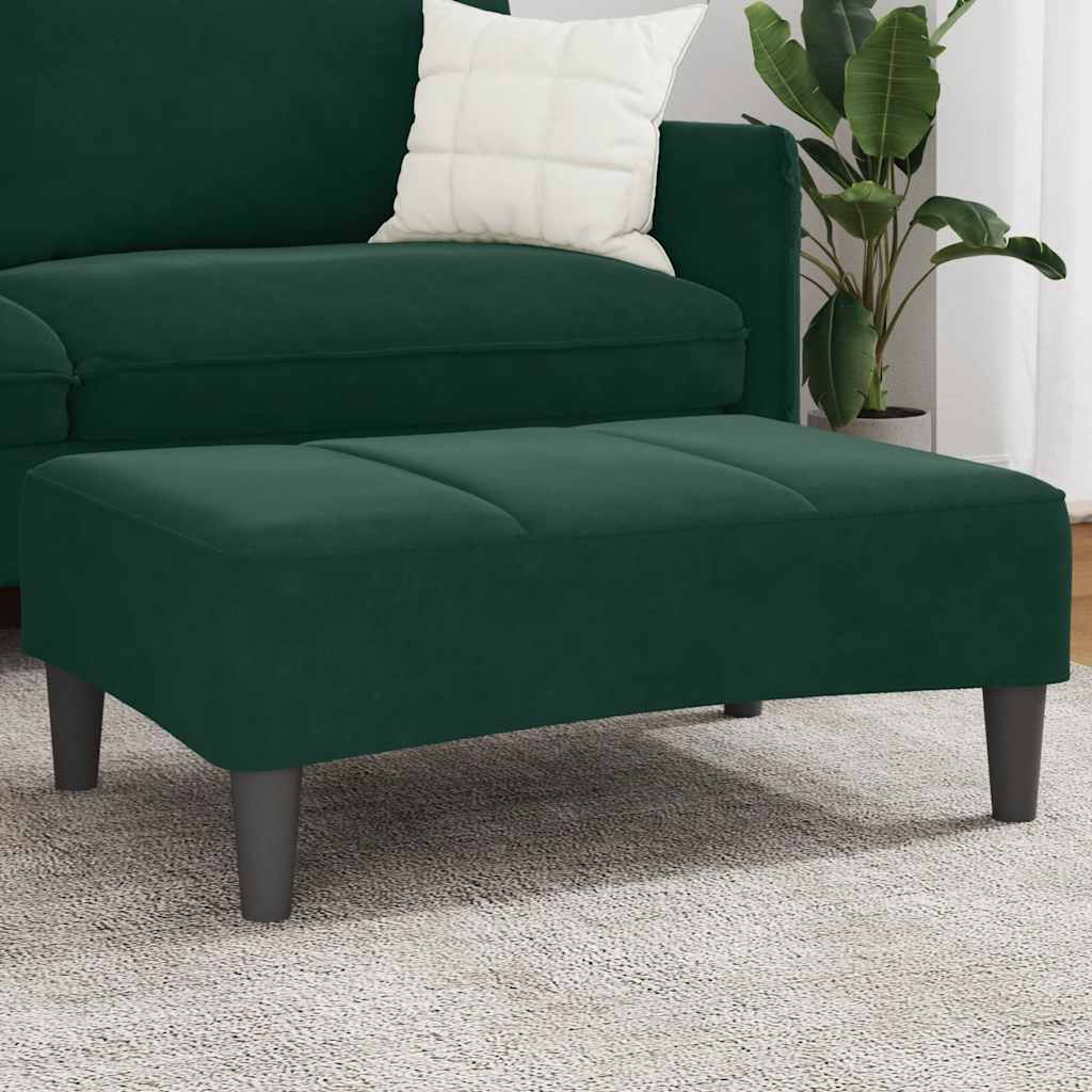 Poggiapiedi Verde Scuro 77x55x31 cm in Velluto