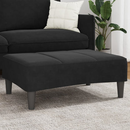Poggiapiedi Nero 77x55x31 cm in Velluto