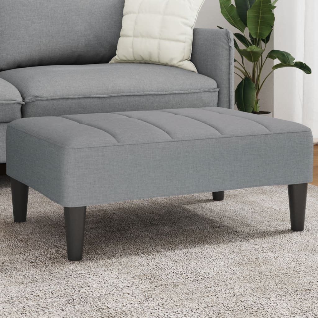 Poggiapiedi Grigio Chiaro 77x55x31 cm in Tessuto