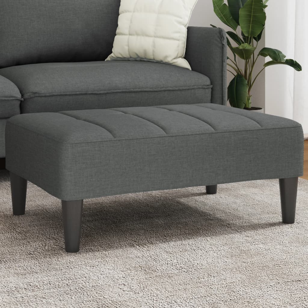 Poggiapiedi Grigio Scuro 77x55x31 cm in Tessuto