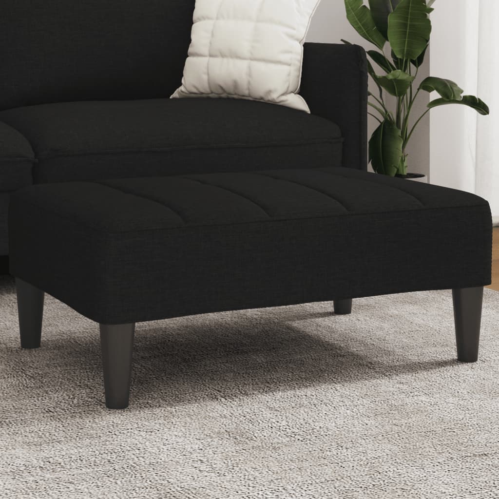 Poggiapiedi Nero 77x55x31 cm in Tessuto