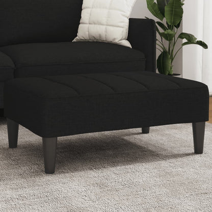 Poggiapiedi Nero 77x55x31 cm in Tessuto
