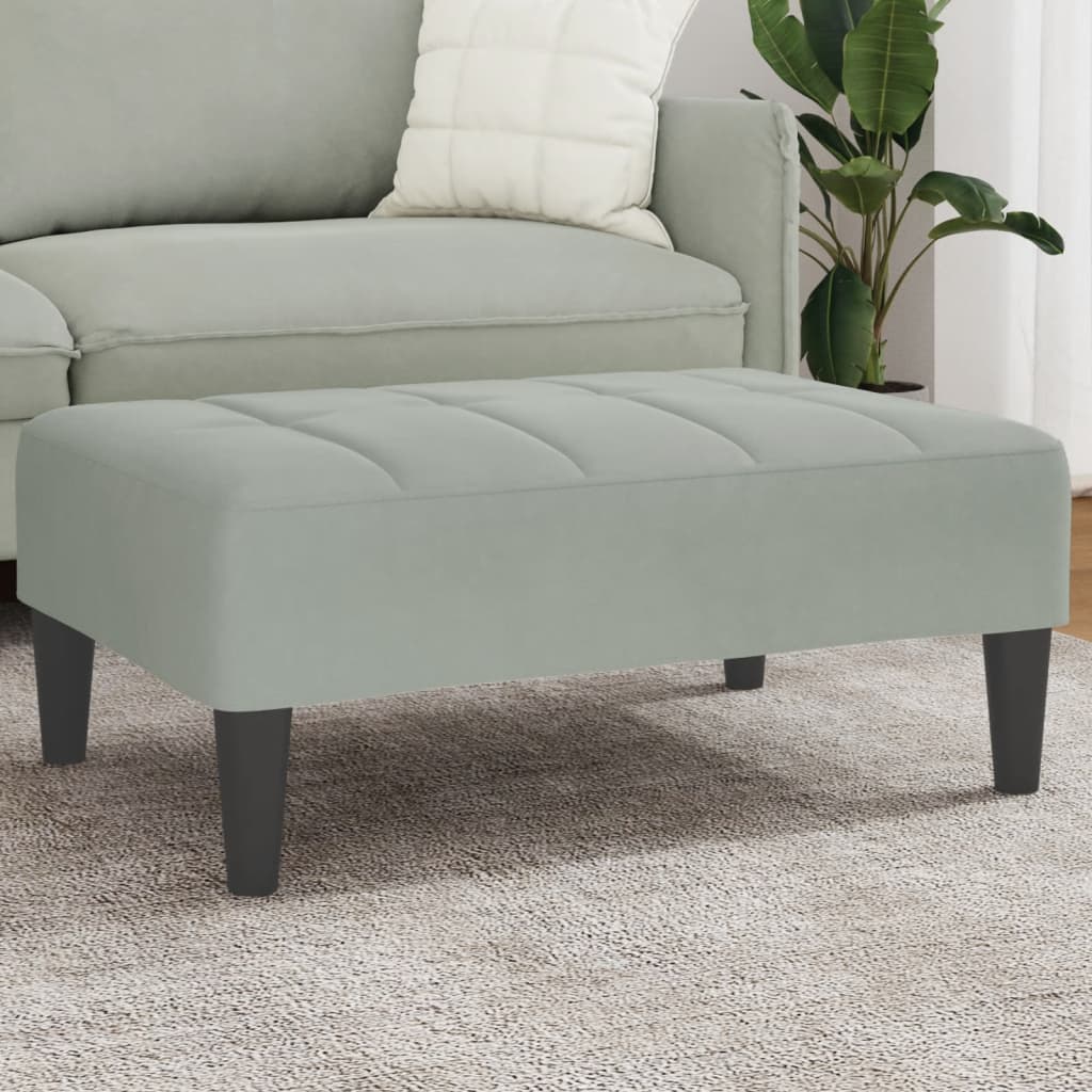 Poggiapiedi Grigio Chiaro 77x55x31 cm in Velluto