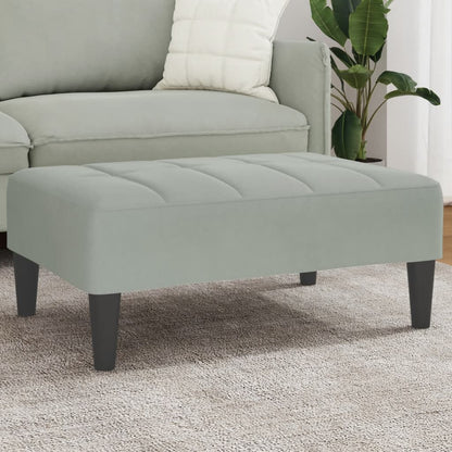 Poggiapiedi Grigio Chiaro 77x55x31 cm in Velluto