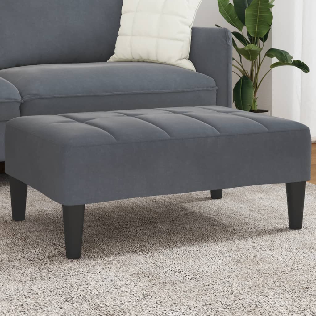 Poggiapiedi Grigio Scuro 77x55x31 cm in Velluto
