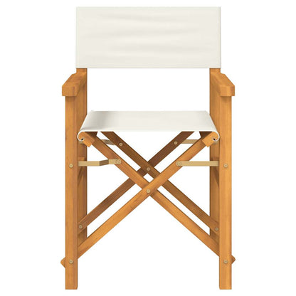 Sedia da Regista Pieghevole Crema in Legno Massello di Teak